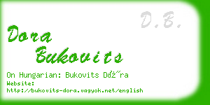 dora bukovits business card